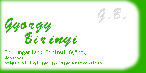 gyorgy birinyi business card